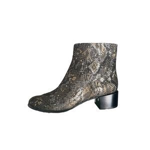 New Vionic Kamryn Ankle Bootie Pewter Boa Nubuck Leather Sz 8